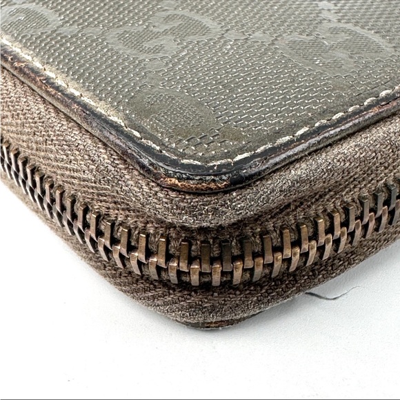 Gucci 🪢 Imprime Monogram GG Pierce Zip Around Wallet Mauve - Picture 10 of 15